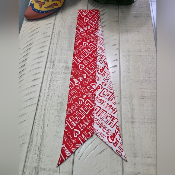 Coach Accessories - Coach Poppy Graffiti reversible "Script" ponytail scarf, NWOT